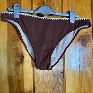 Shade & Shore Crocheted Hem Low Rise Bikini Swim Bottom